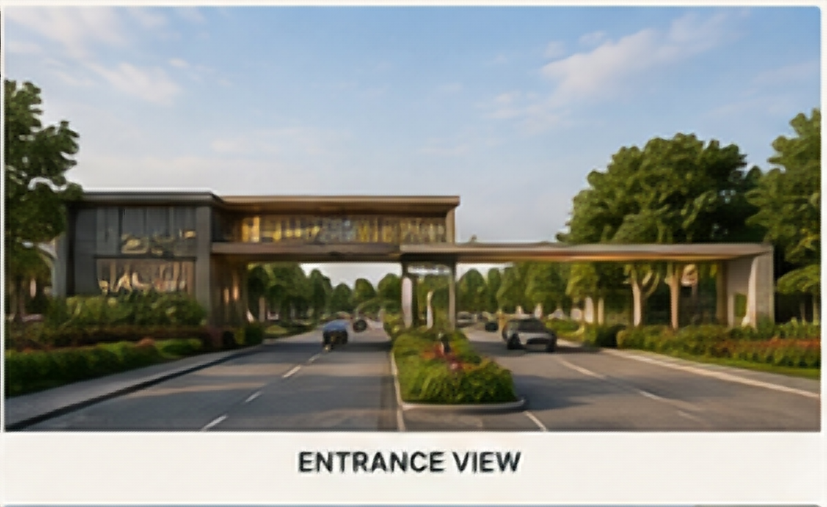 Landscaped gated entrance concept