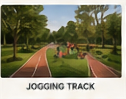 Landscaped jogging track amenity concept