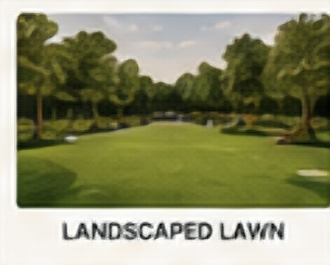 Landscaped community lawn concept
