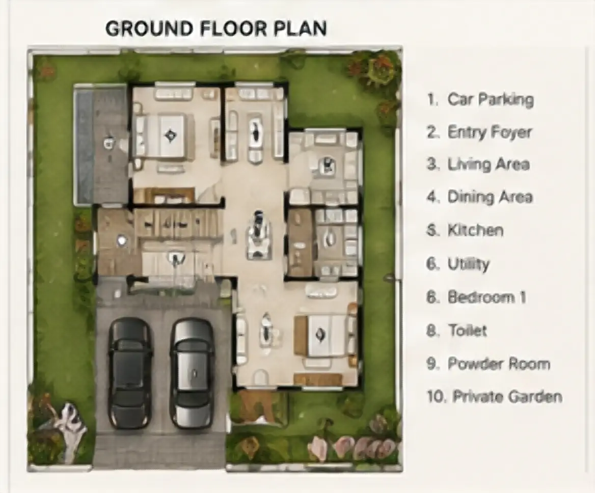 Urban Oasis Ground-level reference floor plan image