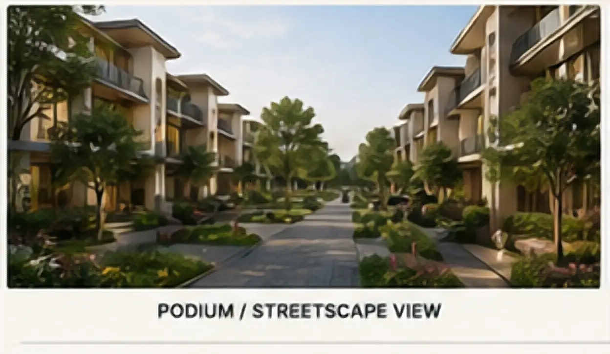 Landscaped villa streetscape concept